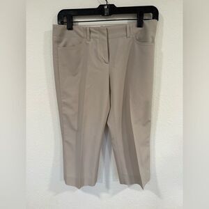 Theory Wool Cropped Trousers – Beige Tailored Dress Pants, Size 0